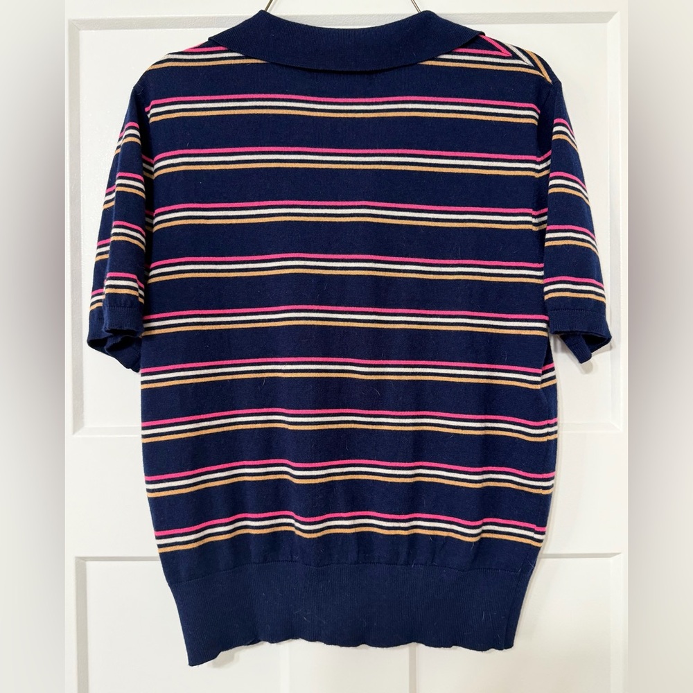930: Freemarket Navy Top with Stripes - Large